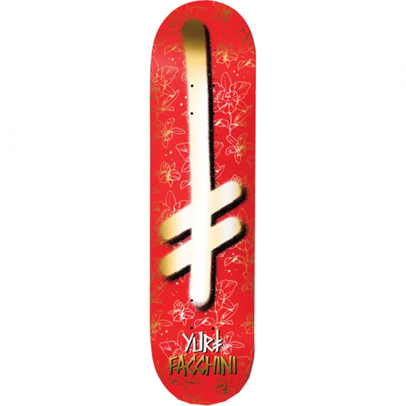 Deathwish Facchini Gang Logo Orchids Skateboard Deck -8.25 Red/Gold DECK ONLY