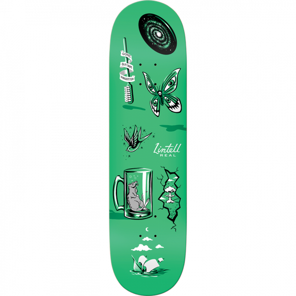 Real Lintell Revealing Skateboard Deck -8.28 DECK ONLY