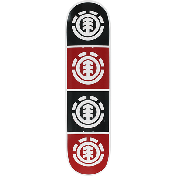 Element Quadrant Skateboard Deck -8.0 White W/Black/Red DECK ONLY