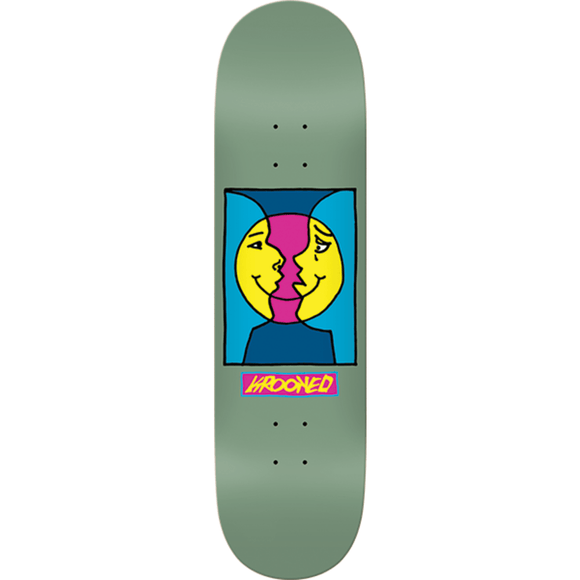 Krooked Moon Smile Skateboard Deck -8.5 Sage DECK ONLY