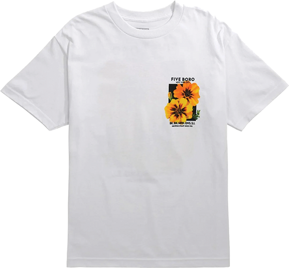 5boro Yellow Flower T-Shirt - White