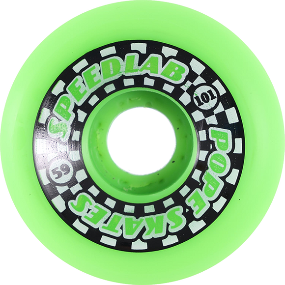 Speedlab Mini Speedsters 59mm 101a Green/Black Split Skateboard Wheels (Set of 4)