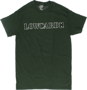 Lowcard Standard Outline T-Shirt - Size: Small Forest Green/White