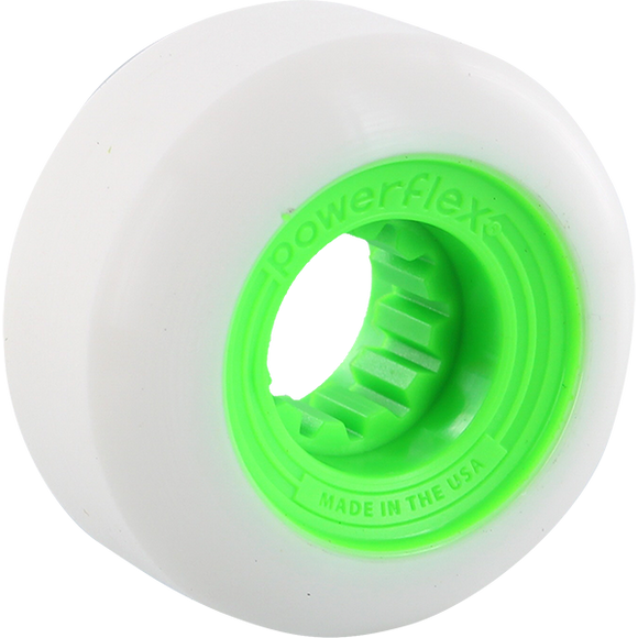 Powerflex Gumball 60mm 83b White/Lime Skateboard Wheels (Set of 4)