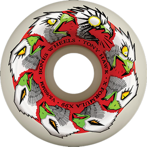 Bones Wheels Hawk Xf V5 Animation 60mm 99a White Skateboard Wheels (Set of 4)