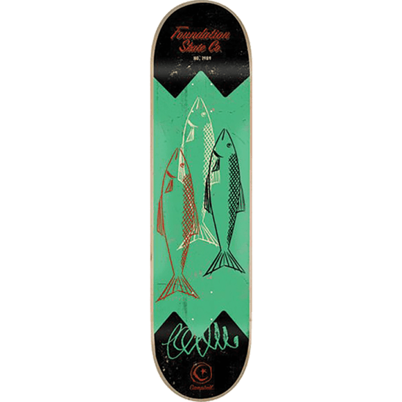 Foundation Campbell Fish Tin Skateboard Deck -8.25 DECK ONLY