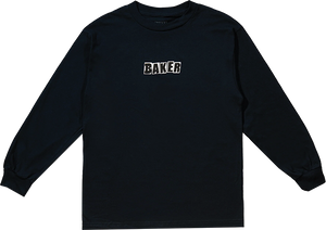 Baker Brand Logo Long Sleeve Shirt SMALL Navy