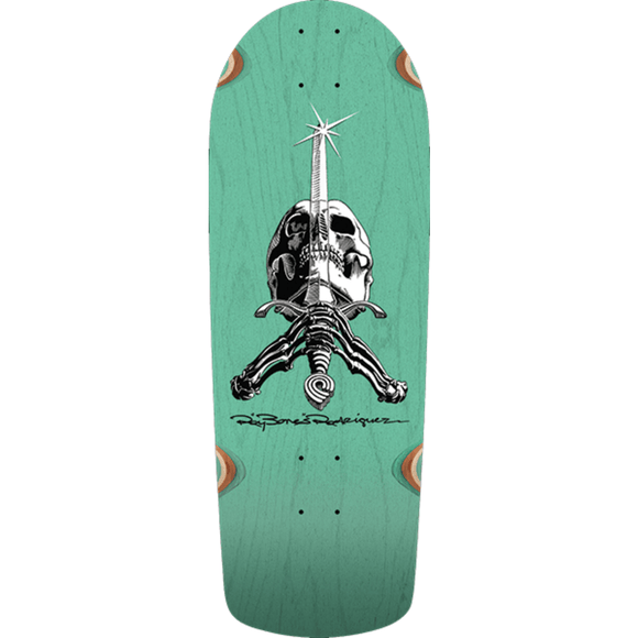 Powell Peralta Rodriguez Og Snub Skull/Swrd Dk-10x28.2 Teal DECK ONLY