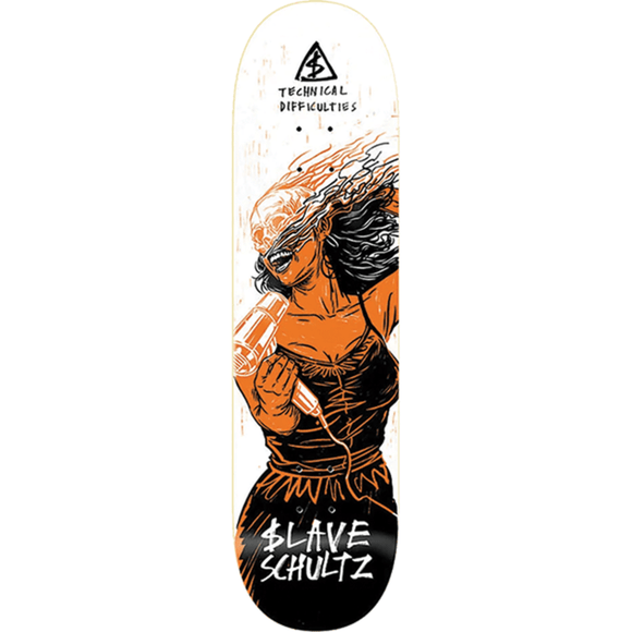 Slave Schultz Technical Difficulties Skateboard Deck -8.37 DECK ONLY