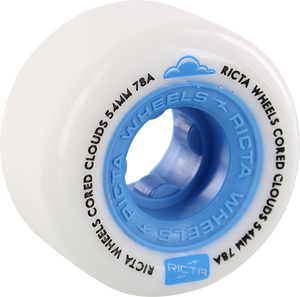 Ricta Cored Clouds 54mm 78a White/Blu Skateboard Wheels (Set of 4)