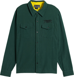 Antihero Basic Eagle Long Sleeve Shirt Flannel SMALL Dk.Green/Black