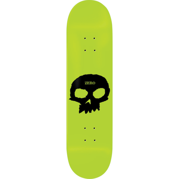 Zero Single Skull Gitd Skateboard Deck -8.5 White Glow/Black DECK ONLY