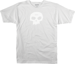 Zero Single Skull T-Shirt - Size: Small White/White