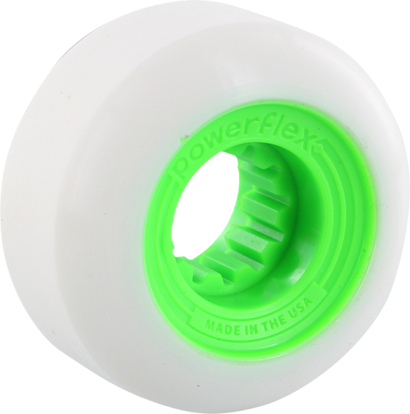 Powerflex Gumball 56mm 83b White/Lime Skateboard Wheels (Set of 4)