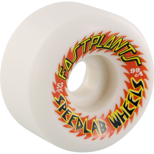 Speedlab Fastplants 53mm 99a White Skateboard Wheels (Set of 4)