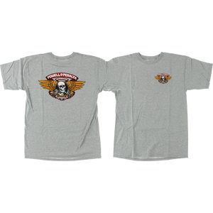 Powell Peralta Winged Ripper T-Shirt - Size: LARGE Heather Grey