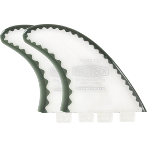 Proteck Power-Flex FCS Surfboard Fins Side 4.25 - Clear / Black - SET OF 2pcs