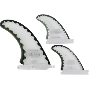 Proteck PowerFlex Combo FFS 7.0+4.0 Clear/Black Surfboard FIN - SET OF 3 PCS