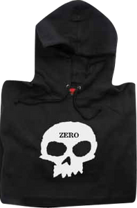 Zero Single Skull Hooded Sweatshirt - MEDIUM Black/White