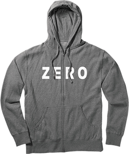 Zero Army Zip Hooded Sweatshirt - X-LARGE Heather Grey/White