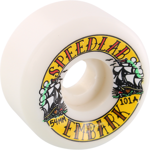 Speedlab Embark 54mm 101a White Skateboard Wheels (Set of 4)