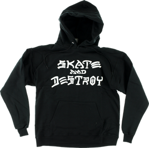 Thrasher Sk8 & Destroy Hooded Sweatshirt - MEDIUM Black