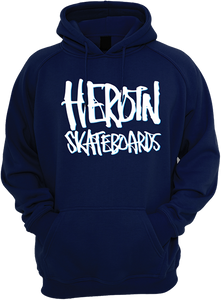 Heroin Heroin Script Hooded Sweatshirt - X-LARGE Navy