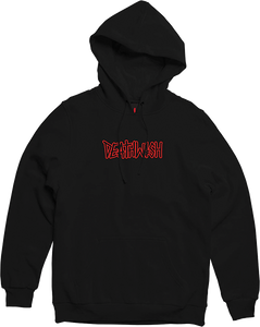 Deathwish Outline Puff Hooded Sweatshirt - MEDIUM Black