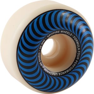 Spitfire F4 99a Classic Swirl 56mm White/Blue Skateboard Wheels (Set of 4)