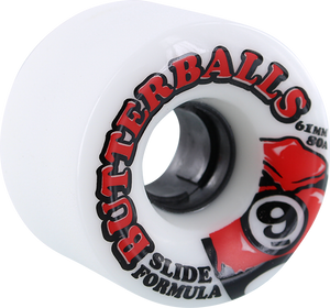 Sector 9 Slide Butterballs 61mm 80a White W/Red/Black Longboard (Set of 4)