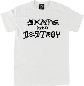 Thrasher Skate & Destroy T-Shirt - Size: SMALL White